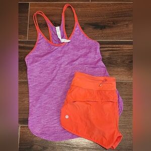 Lululemon What the Sport tank and Speed Up shorts - size 6